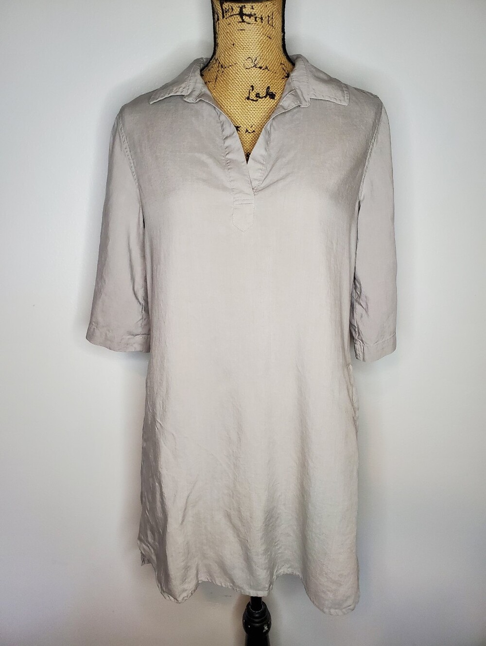 Cloth & Stone Light Grey Mini Shirt Dress Size S